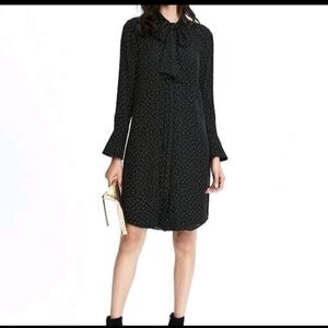 Banana Republic Women’s Polka Dot Tie-Neck Long Sleeves Dress Sz, S